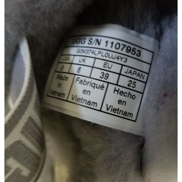 UGG Oh Yeah Fluffy Gray Slide Sandals Size 8 39 - Picture 6 of 6